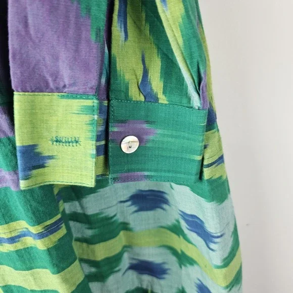 Guadalupe Anthropologie Green Maxi Dress Small Southwestern Boho LS Resortwear - Picture 7 of 10